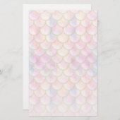 Pastel Iridescent Mermaid Scales Muster Briefpapier (Vorne/Hinten)