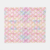 Pastel Iridescent Mermaid Scales Muster Fleecedecke (Vorderseite (Horizontal))