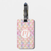 Pastel Iridescent Mermaid Scales Muster Gepäckanhänger (Rückseite vertikal)