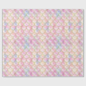 Pastel Iridescent Mermaid Scales Muster Geschenkpapier (Flach)