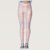 Pastel Iridescent Mermaid Scales Muster Leggings (Vorderseite)