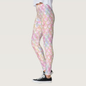 Pastel Iridescent Mermaid Scales Muster Leggings (Links)