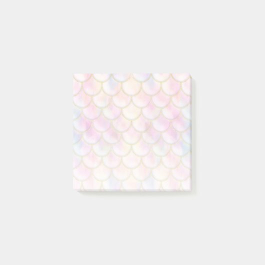 Pastel Iridescent Mermaid Scales Muster Post-it Klebezettel (Vorderseite)