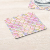Pastel Iridescent Mermaid Scales Muster Rechteckiger Pappuntersetzer (angewinkelt)