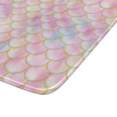 Pastel Iridescent Mermaid Scales Muster Schneidebrett (Ecke)