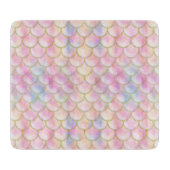 Pastel Iridescent Mermaid Scales Muster Schneidebrett (Vorderseite)