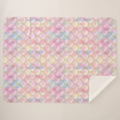 Pastel Iridescent Mermaid Scales Muster Sherpadecke (Vorderseite (Horizontal))