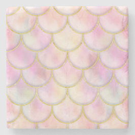 Pastel Iridescent Mermaid Scales Muster Steinuntersetzer