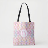 Pastel Iridescent Mermaid Scales Muster Tasche (Vorderseite)