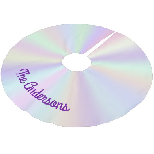 Pastel Iridescent Palette Gradient Polyester Weihnachtsbaumdecke (Schrägansicht)