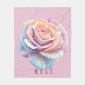 Pastel Iridescent Rose & Dewdrops Romantic Fleecedecke (Vorderseite)