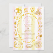 Pastel Italian Wedding Food Theme Einladung (Vorderseite)