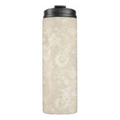 Pastel Ivory Damask Pattern Thermosbecher (Vorderseite)