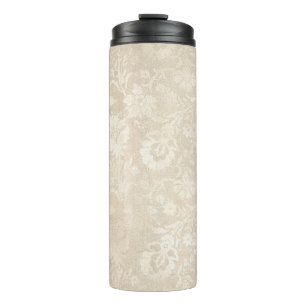 Pastel Ivory Damask Pattern Thermosbecher