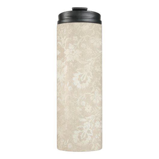 Pastel Ivory Damask Pattern Thermosbecher (Vorderseite)