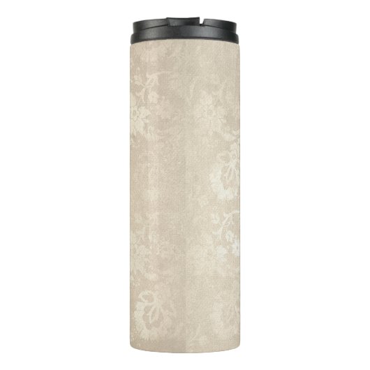 Pastel Ivory Damask Pattern Thermosbecher (Rückseite)