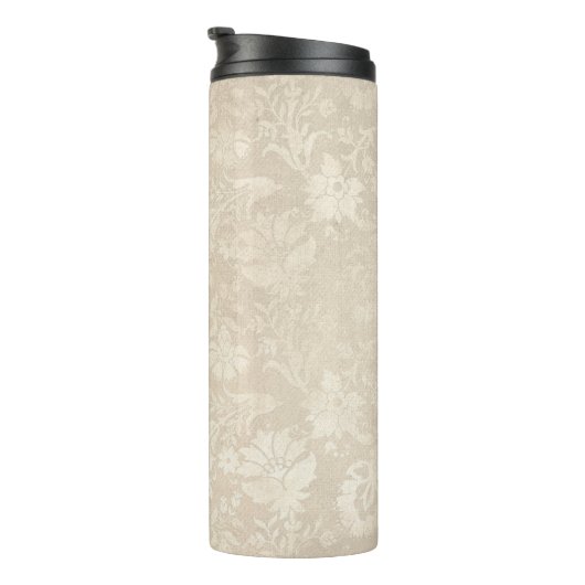 Pastel Ivory Damask Pattern Thermosbecher (Nach rechts gedreht)