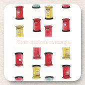 Pastel Japanese Postbox: Watercolor Crayon Style Getränkeuntersetzer (Vorderseite)