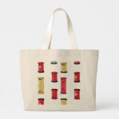 Pastel Japanese Postbox: Watercolor Crayon Style Jumbo Stoffbeutel (Rückseite)