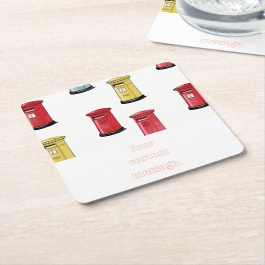 Pastel Japanese Postbox: Watercolor Crayon Style Rechteckiger Pappuntersetzer (angewinkelt)