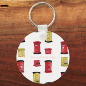 Pastel Japanese Postbox: Watercolor Crayon Style Schlüsselanhänger (Vorderseite)