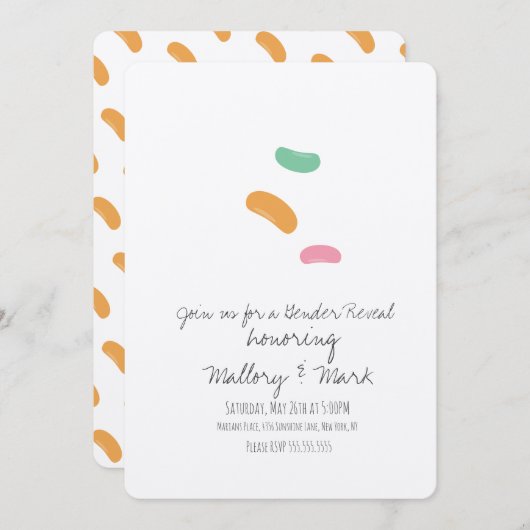 Pastel Jelly Candy Gender Reveal Einladung (Vorne/Hinten)