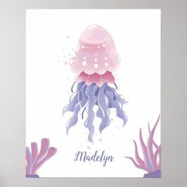 Pastel Jellyfish Dreams individuell anpassbar Poster