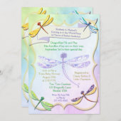 Pastel Jewel Tone Dragonfly Kinderdusche laden ein Einladung (Vorne/Hinten)