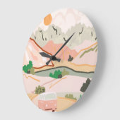 Pastel Journey Große Wanduhr (Winkel)