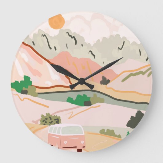 Pastel Journey Große Wanduhr (Vorderseite)