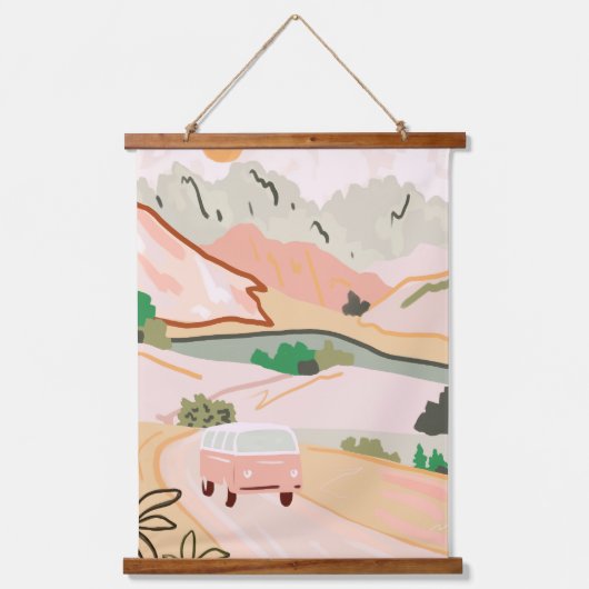 Pastel Journey Wandteppich Mit Holzrahmen (Vorderseite)