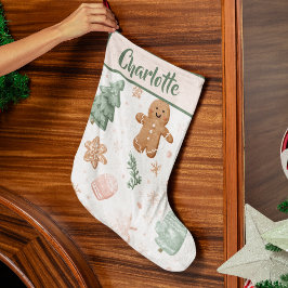 Pastel Joyful Holiday Pattern | Christmas Stocking Großer Weihnachtsstrumpf