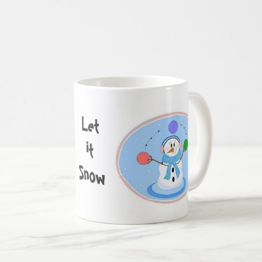Pastel Juggling Snowman Kaffeetasse (VorderseiteRechts)