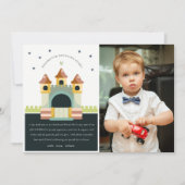 Pastel Jumping Castle Jump Foto Kindergeburtstag Dankeskarte (Vorderseite)