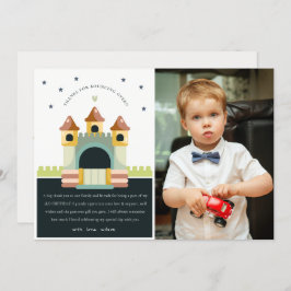 Pastel Jumping Castle Jump Foto Kindergeburtstag Dankeskarte