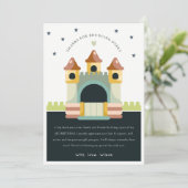 Pastel Jumping Castle Jump & Play Kindergeburtstag Dankeskarte (Stehend Vorderseite)