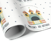 Pastel Jumping Castle Jump & Play Kindergeburtstag Geschenkpapier (Rolleneckpunkt)