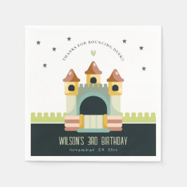 Pastel Jumping Castle Jump & Play Kindergeburtstag Serviette