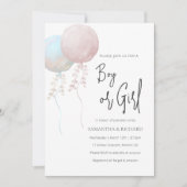 Pastel-Junge oder -Mädchen Ballon Geschlechtsenthü Einladung (Vorderseite)