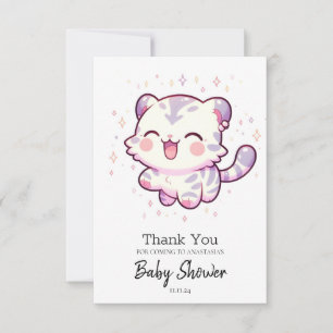 Pastel Jungle Tiger Baby Dusche Dankeskarte