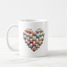 Pastel-Juwel-Herz-Blumenkunst-Tasse — Cottagecore