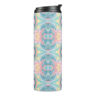 Pastel Kaleidoscope Pattern | Pink & Mint Mandala Thermosbecher