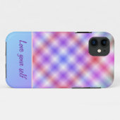 Pastel kariert abstrakt iPhone Case (Rückseite (Horizontal))