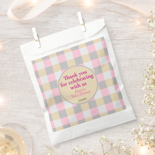 Pastel Kariert Baby Dusche Geschenktütchen (Ausgeschnitten)