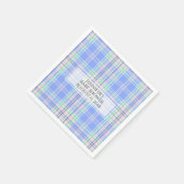 Pastel Kariert Baby Duschpapier Napkins Serviette (Ecke)