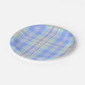 Pastel Kariert Baby Duschplatte Pappteller (Schrägansicht)