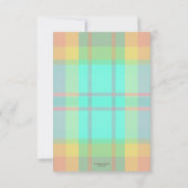 Pastel Kariert Baby Foto Danke Karte (Rückseite)