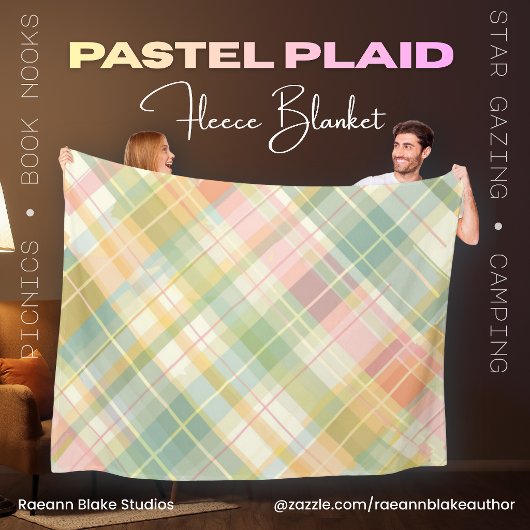 Pastel Kariert Fleece Blanket