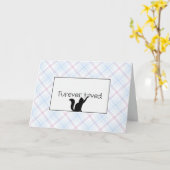 Pastel Kariert Kitty Pet Loss Beileid Karte (Gelbe Blume)