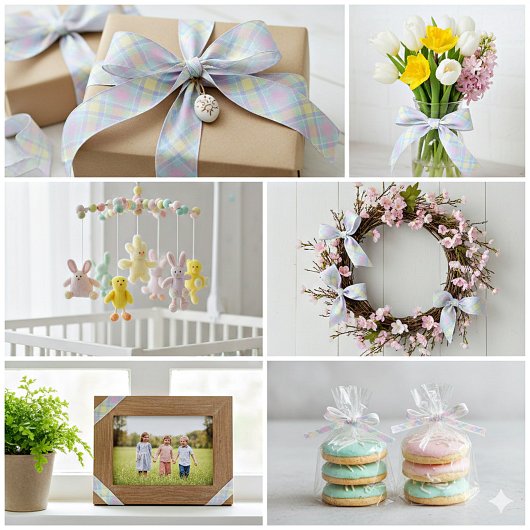 Pastel kariert satinband